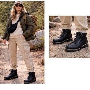 Chaco Frontier Leather Lace-Up Utility Hiking Boots Women's 10